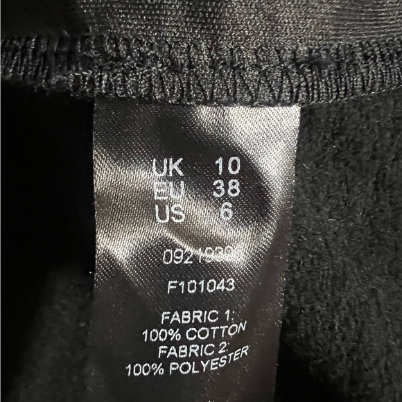 ASOS Women Size 6 Black Long Sleeve Hooded Dress/ Hoodie Metallic New - Picture 8 of 9